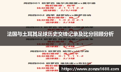 法国与土耳其足球历史交锋记录及比分回顾分析